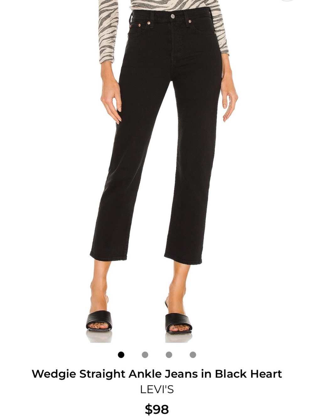 Levi's Black Wedgie Straight Ankle Jeans